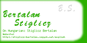 bertalan stiglicz business card